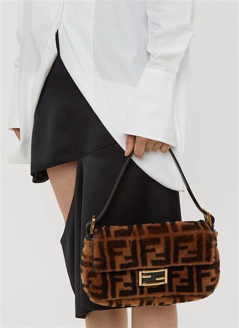 fendi brown sheepskin bag|fendi big brown bag.